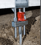 Helical pile foundation jack