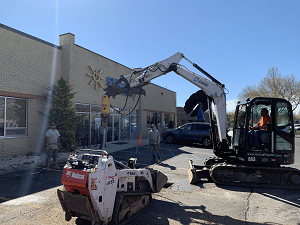 Helical pile installation Carport